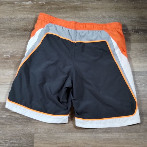 Nike Bathing Suit Men M Adult Orange Swim Trunks Swoosh Logo Basic Beach - Picture 3 of 16